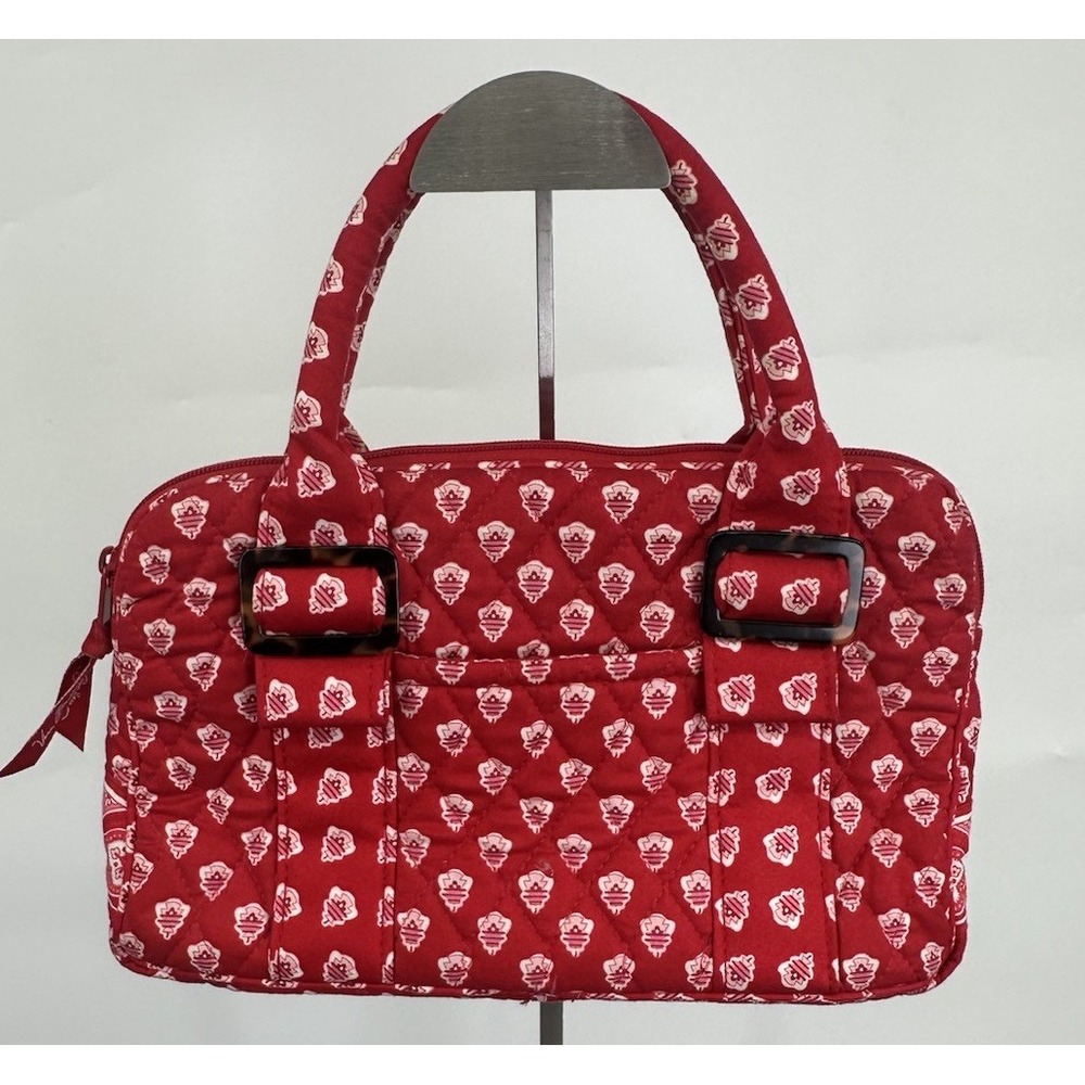 Vera Bradley Quilted Nantucket Tortoise Shell Retired USA Red Small Handbag